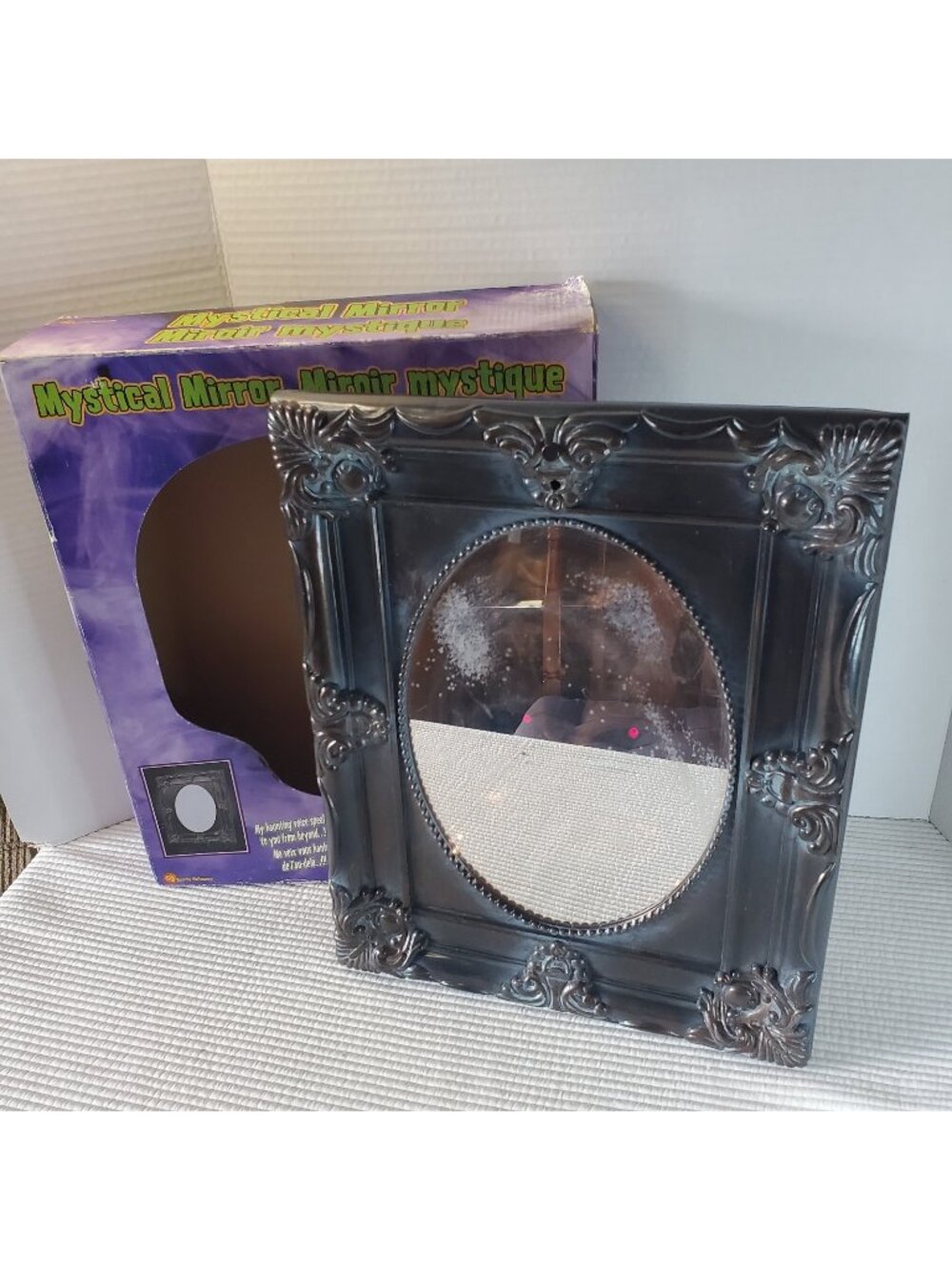 Gemmy Halloween Mystical Mirror Vintage 2003 Talks Flashing Skull Scary Sounds